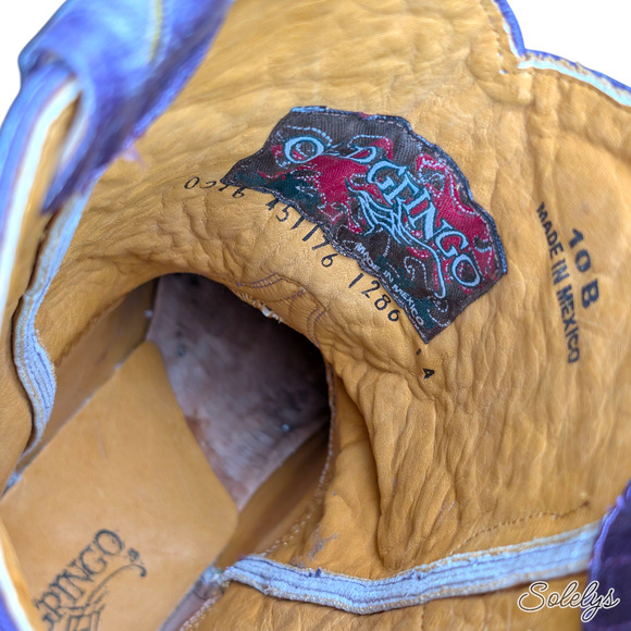 Old Gringo Jasmine Floral Embroidered Purple Leather Snip Toe Western Boots 10B - Picture 7 of 9